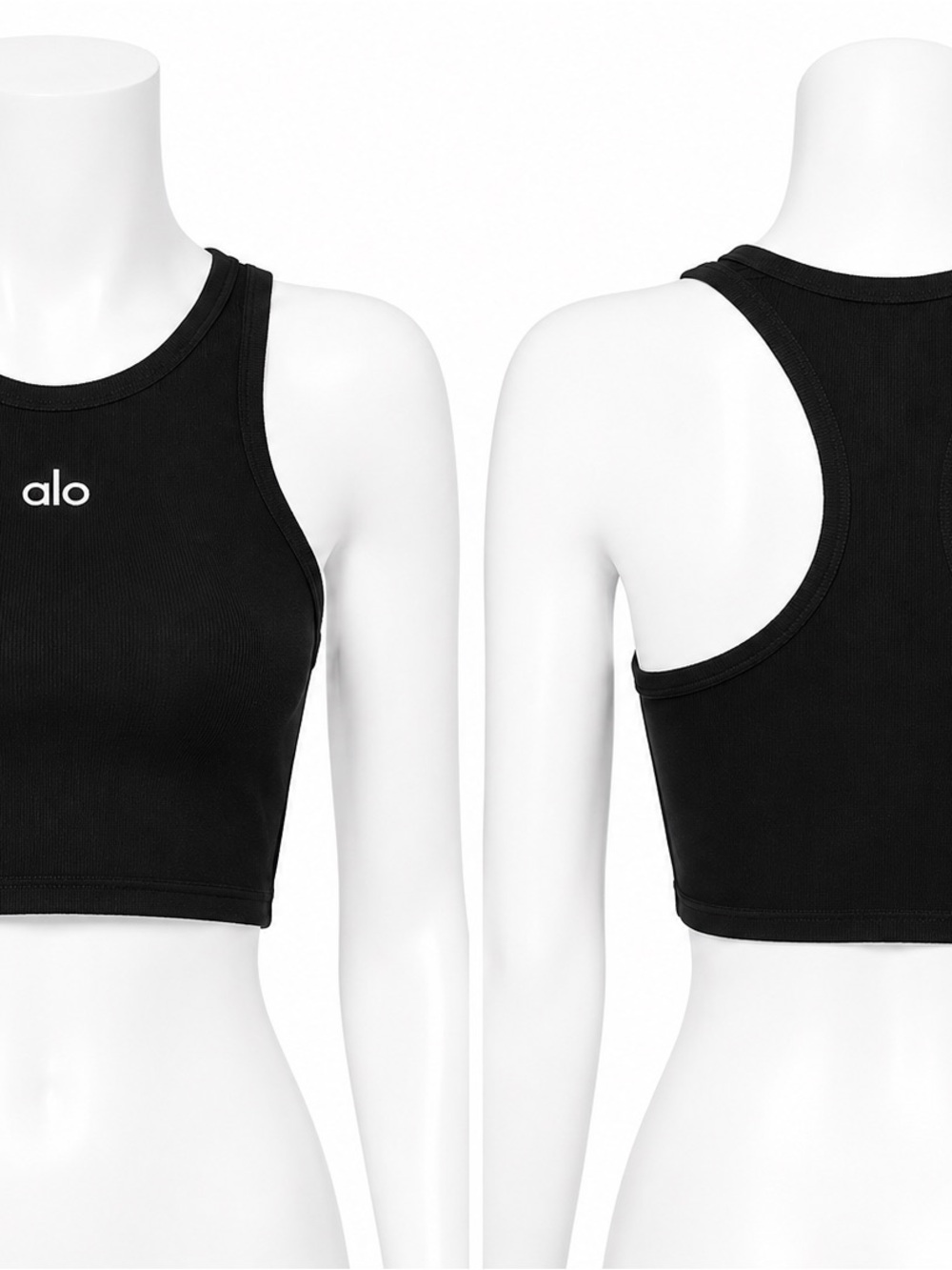 ALO Yoga Black White Aspire Tank